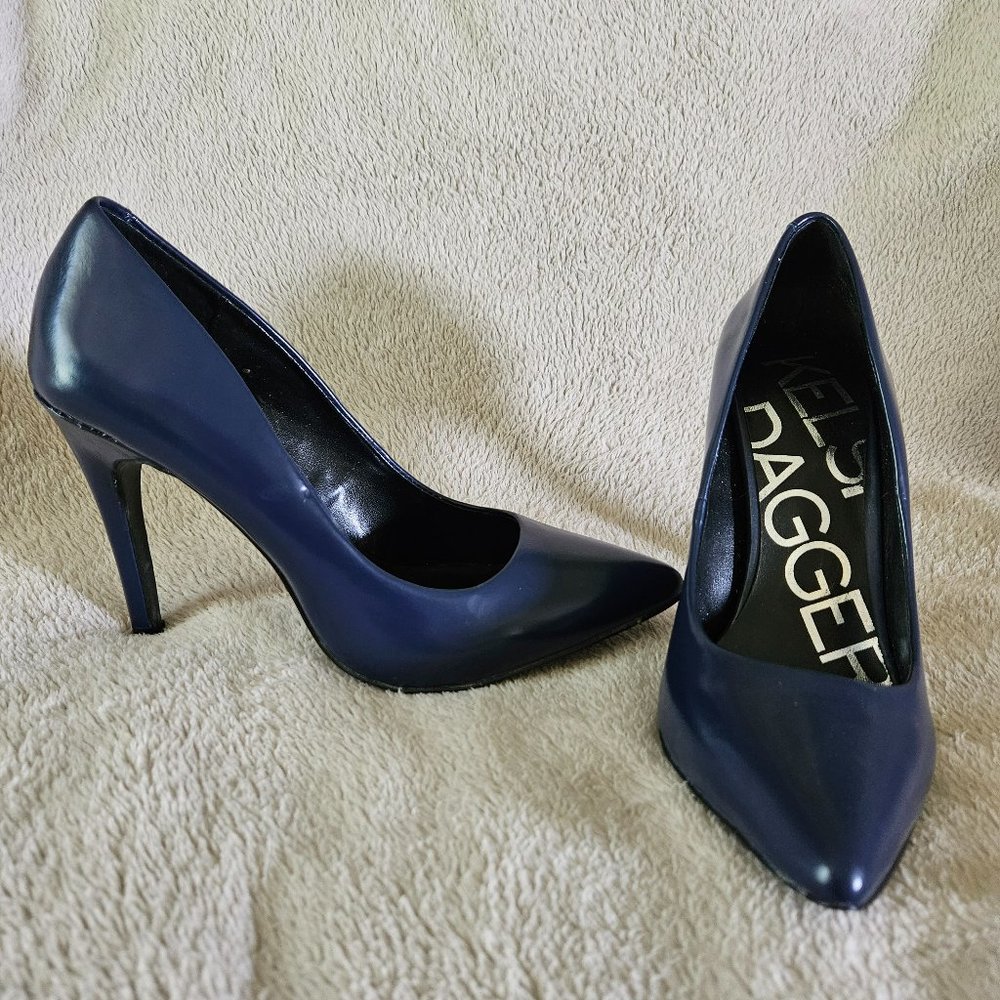 Kelsi Dagger Leather Navy 4 in heel Brand New